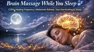 Brain Massage While You Sleep 💤 528Hz Healing Frequency | Melatonin Release, Stop Overthinking