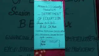 B.ED YEAR-1 EPC-1: STRENGTHENING LANGUAGE PROFICIENCY [Eng Grammer](Affiliated to C.C.S.University)