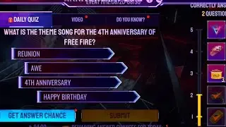 Free Fire Quiz Answers  Today 2021