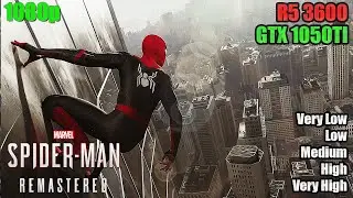 Marvels Spiderman Remastered | R5 3600 | GTX 1050ti | 2025 | 1080p | Detailed Benchmark