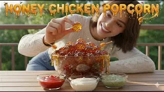 Making Honey Chicken Popcorn with Glass Ingredients 🍗🍿
