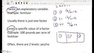 factors, levels, treatments