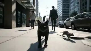 Cat Catching white rat