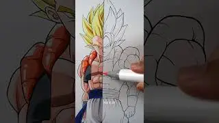 Drawing ✨Gogeta✨ in 1 hour vs. 10 hours (Part-2)😳 #shorts