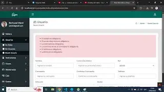 06. 🎥 Sistema de Gimnasio con PHP 8 y MySQL - Validaciones en el CRUD de Usuarios CodeIgniter 4 ✅🛡️