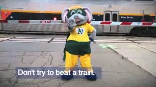 Capitol Corridor Rail Safety Video with Oakland A's Stomper - 30 seconds