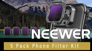 Introducing the NEEWER 5 Pack Phone Filter Kit Compatible with iPhone 16 Pro/16 Pro Max Cage