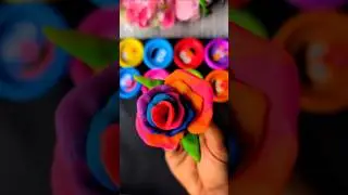 Rainbow Rose 🌹💐Easy flower craft #diy#craft#shorts#viral