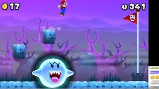 New Super Mario Bros 2 W6-Ghost House ALL 3 STARS & Secret Exit to get to W6-A