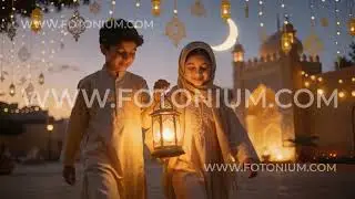 Ramadan Kareem Video Promo with Kids, Moon and Fanoos - Royalty Free Download link in description
