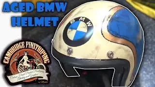 Airbrushing Aged BMW Motorcycle Helmet
