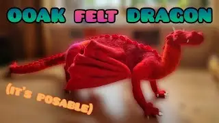 Dina the Felt Dragon | Posable Sculpture | OOAK