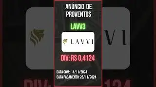 An&uacute;ncio de Proventos - LAVVI - LAVV3