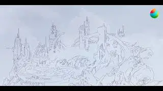 【スピードペイント】Shadk city #2d #speedpaint #draw #sf #medibang #worldbuilding #comic #Outside #conceptart