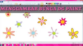 DRAWING FLOWERS WITH MS PAINT NEW 2021 || MENGGAMBAR BUNGA DENGAN PAINT TERBARU