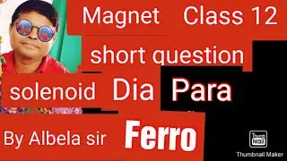class12_physics solenoid arvind_albela Important question answer of physics class 12 PHYSICS  Magnet