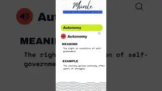 Meaning of Word  AUTONOMY #shortvideo #vocabulary #english