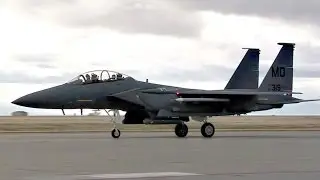 The World's Most Successful Jet Fighters: F-15E Strike Eagles Taking-off, Landing and Taxiing
