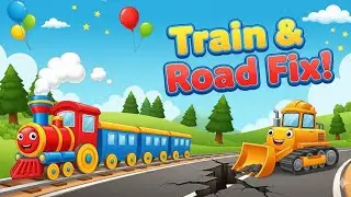 How to Build a Train and Repair Broken Roads | Fun Construction for Kids Full HD 2025