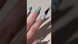 How to create the perfect peppermint water marble nails for the holidays #shortsvideo #nailart #2026
