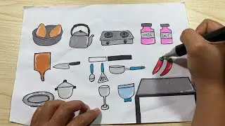 💸[ ASMR COLORING  FROM THE KITCHEN PAPER CRAFT DIY ]💸 ||ART||DRAWING|||