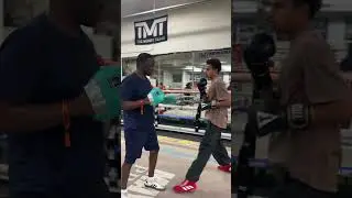 Jeff Mayweather training young, amateur boxers.