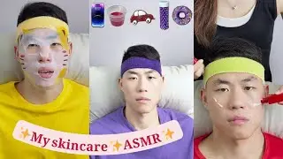 My girlfriend's skincare asmr✨️ eating mukbang #setisfaying #trending #asmr #viral #immersive #short