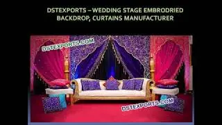 Best Wedding Stage Embrodried Backdrops, Curtain Drapes Manufactured and Exported by- DST EXPORTS