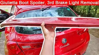Снятие спойлера багажника Alfa Giulietta, снятие третьего стоп-сигнала