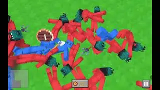 100 zombies vs 10 soldiers and a shield person
