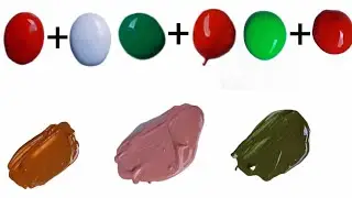 Mix & Match: Brown + White, Light Green & Dark Green! | color mixing