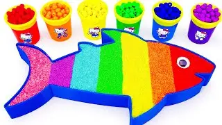 Satisfying Video | How To Make Rainbow Lipstick From Kinetic Sand With Sprunki Cutting ASMR
