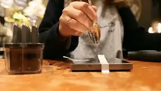 Hand stamped silver spoons with French words watch how it's done