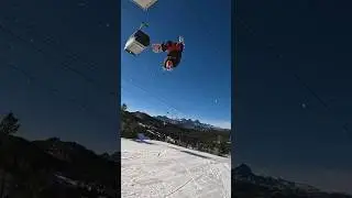 Top-to-bottom in Main Park #snowboarding #mammothmountain