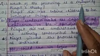 Radhe Radhe 🙏Piaget Theory & Learning Disabilities II Ctet Notes Discussions Series 