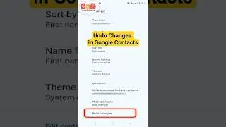 Undo Changes in Google Contacts | Undo changes to contacts #contact #googlecontacts #undocontacts