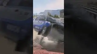 car vs numerous guardrails - BeamNG.Drive
