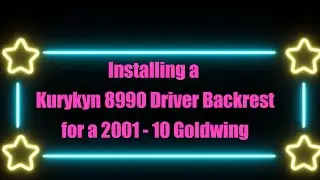 Kuryakyn Backrest Install on Goldwing