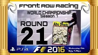 Front Row Racing World Championship Round 21 Abu Dhabi F1 2016