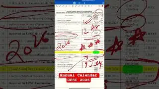 Annual Calendar UPSC 2026 #upsc #capf #ias