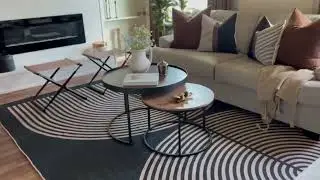 Enfys Washable Modern Rainbow Easy Jute BlackGrey Indoor Outdoor Rug #rugs #homedecor #outdoorrug