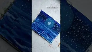 night painting 🌒☄️ || #shorts #painting #art #easy #trending #new #youtubeshorts