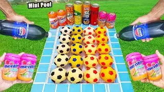 Mini Football, Big Pepsi, Sprite VS Popular Sodas !!! Coca Cola, Ice Tea and Mentos in the toilet