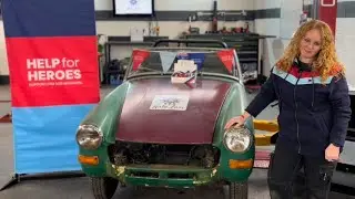 Making a start on the MG Midget charity car. Proudly supporting Help For Heroes. Let&rsquo;s unwrap him !!