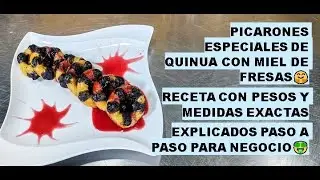 CÓMO PREPARAR PICARONES DE QUINUA 😱 Y MIEL DE FRESAS 🤗 PARA NEGOCIO 🤑#streetfood #family #receta
