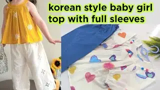 Korean Style Full Sleeves Baby Girl top Cutting And Stitching||baby gir frock cutting & stitching 