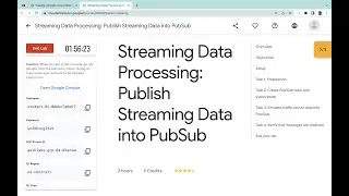 Streaming Data Processing: Publish Streaming Data into PubSub || #qwiklabs || #coursera
