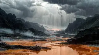 Rain Drifting Across a Hollow Alien Planet 🌌 Sleep Ambience