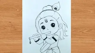 Bal govinda god outline pencil drawing | krishna ji pencil art