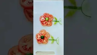 Easy tomato carving ideas l vegetable  cutting Design #shorts #viral #foodart #tomato #diy #carving
